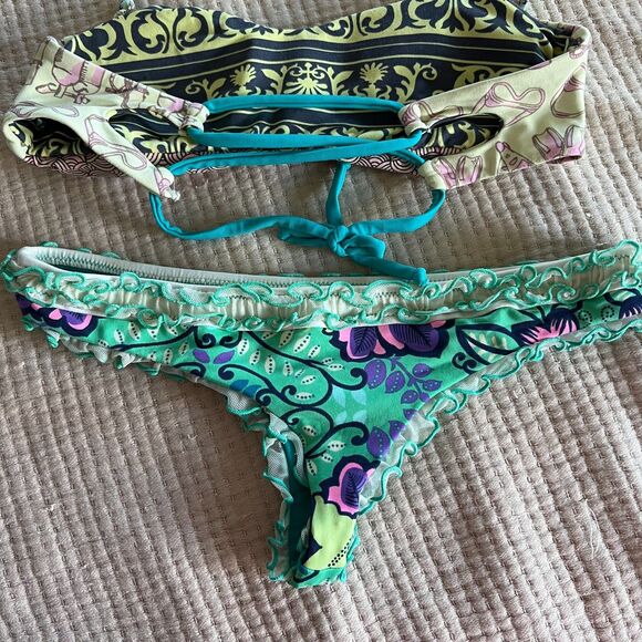 Maaji Bikini 2PC Set Size S $158 Multicolor Low Rise Women Swim Beach Padded - Picture 6 of 10